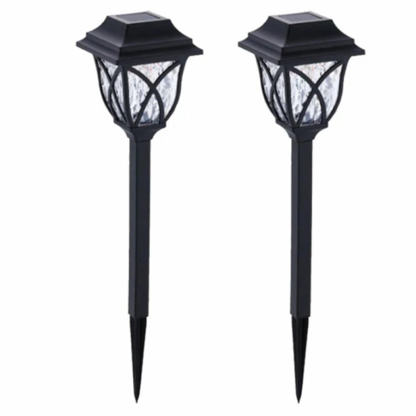 ХИТ: 2 броя луксозни градински LED соларни лампи тип фенер с живот на батерията до 10 ГОДИНИ! СВЕТЯТ ЦЯЛА НОЩ